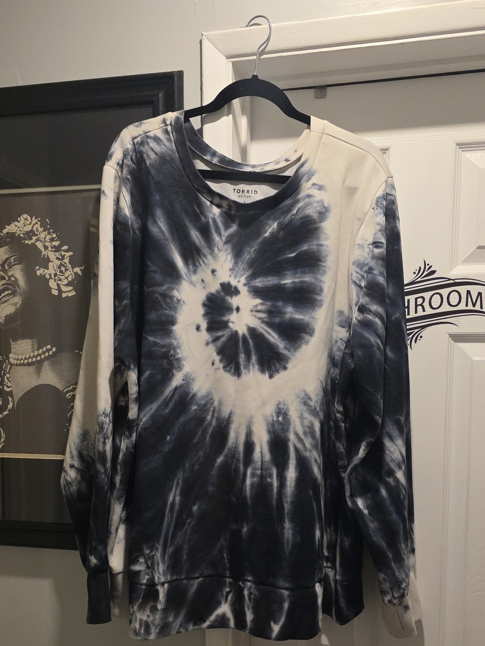 Torrid Navy Tie-Dye Long Sleeve Sweatshirt